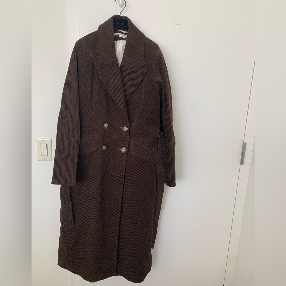 Veronica Beard brown corduroy long Dickey coat